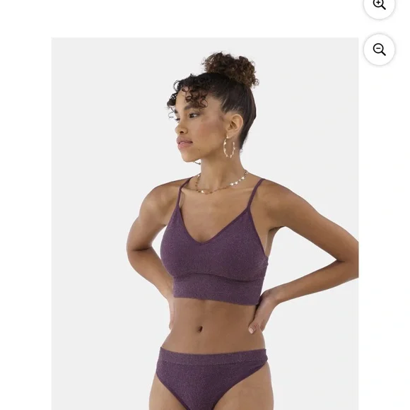 No Boundaries Women's Shimmer V-Neck Brami - Picture 3 of 16